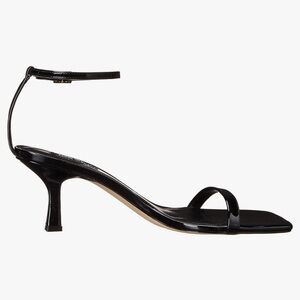 New Nine West Ripe3 Ripe Heel Sandal Black Patent
